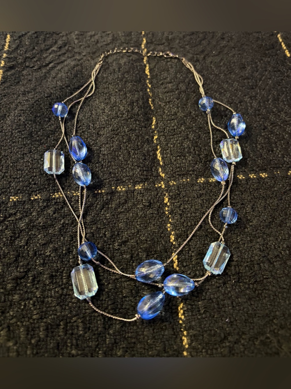 Multi-strand Blue Bead Necklace